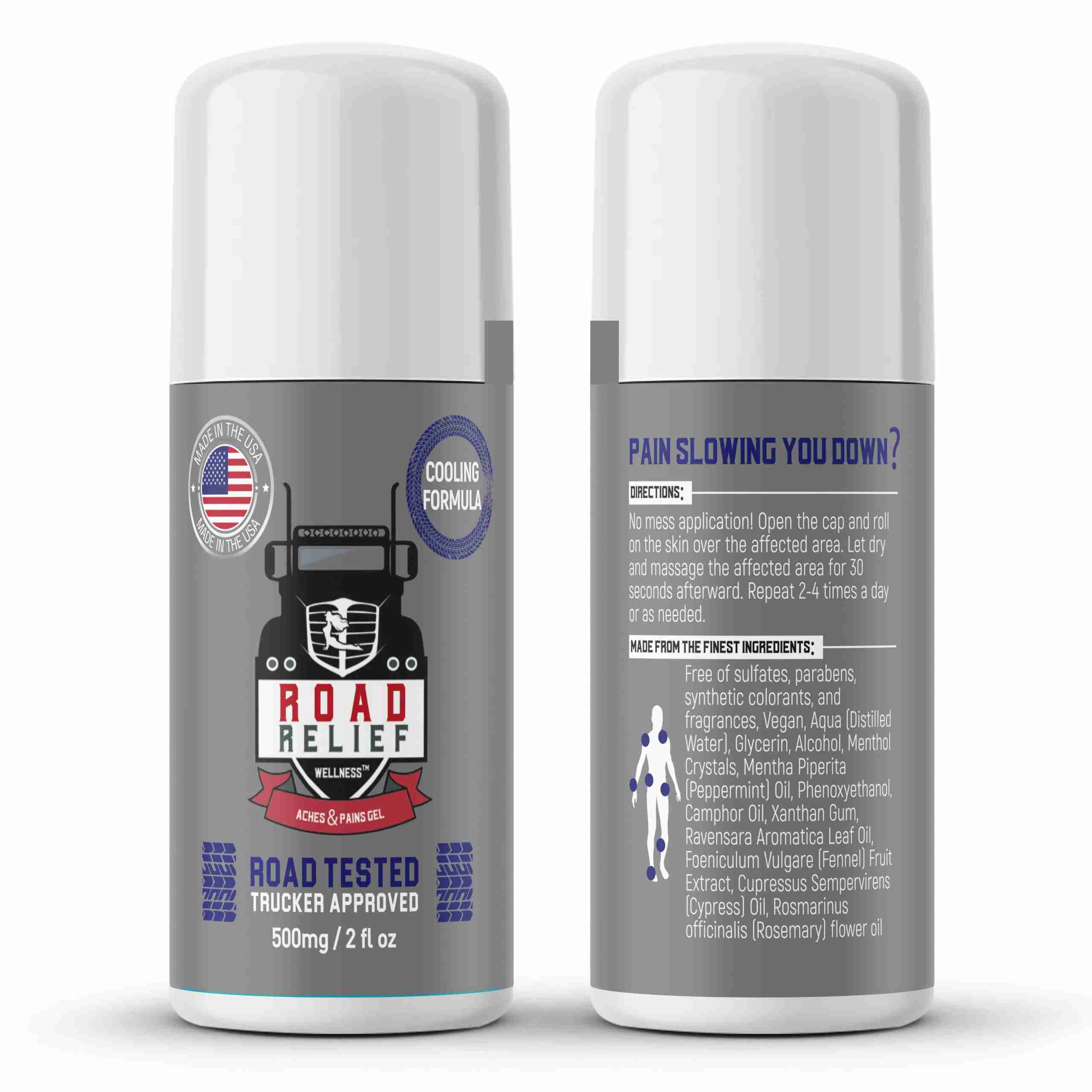 Road Relief Wellness™ Aches & Pains Cooling Roll-On Gel 2 fl. oz - Image 5