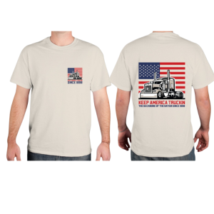 Legacy 18 Wheels Truckin’ Tee – Ride in Tribute (TAN)