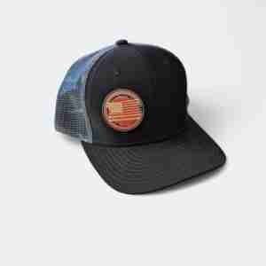 American Proud Tire Tread Flag Rubber Patch Trucker Hat – Drive with Honor