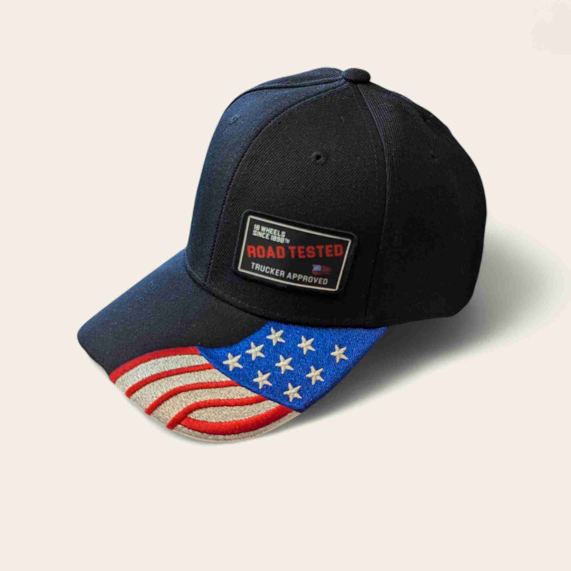 American Flag Embroidered Road Tested Cap Cover Image