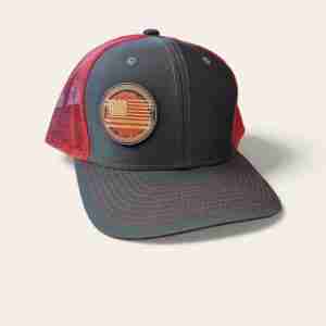 American Proud Tire Tread Flag Rubber Patch Trucker Hat – Drive with Honor