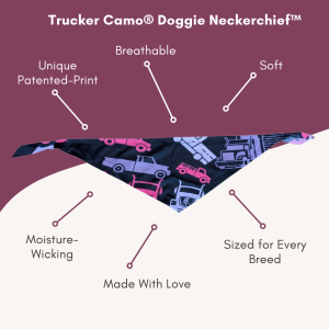 Trucker Camo® Doggie Neckerchief™ – Hot Pink by Millie’s Muts & Stuff