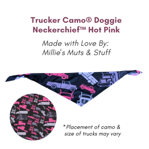 Trucker Camo® Doggie Neckerchief™ – Hot Pink by Millie’s Muts & Stuff